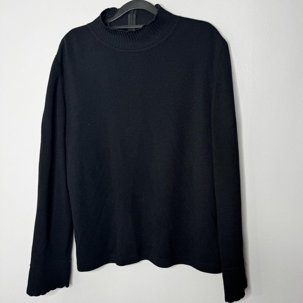 St. John Wool Blend Black Sweater Size Large
